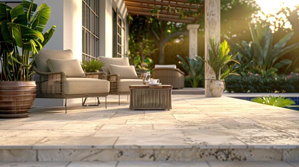 Modèles de pavé travertin pour un extérieur stylé